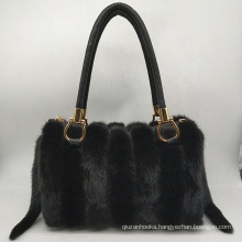 high quality fashion women handbag genuine mink fur real fur bag